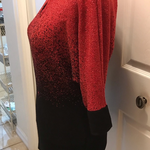 NY Collection red & black sweater Top size XS - Picture 8 of 10